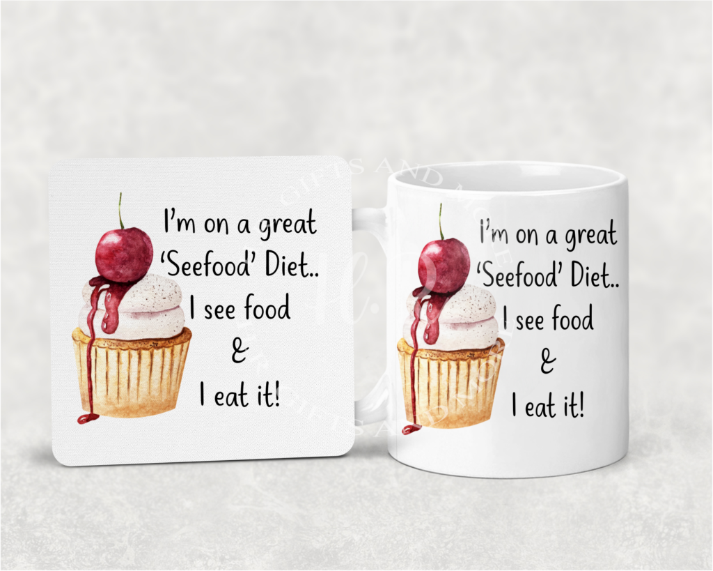 Seefood Diet Mug and Coaster Set