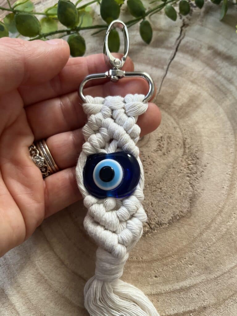 Evil eye bead keychain