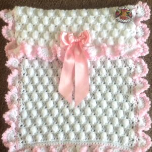 Crochet dolls pram blanket sale