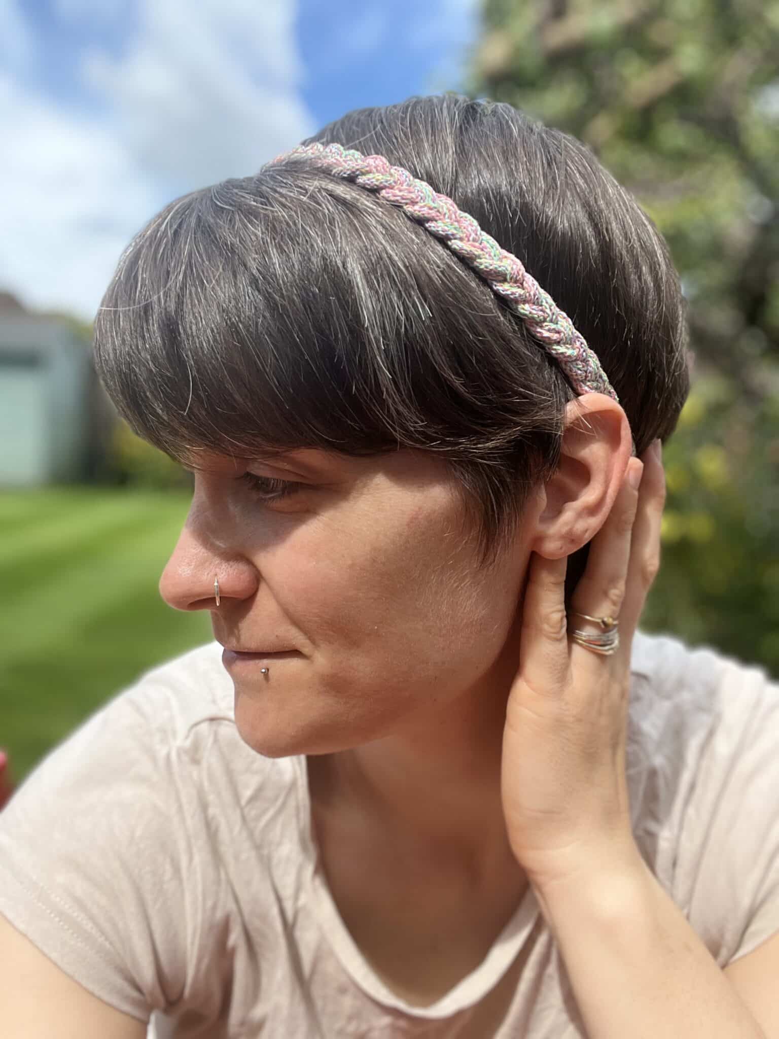 Rainbow plaited headband - main product image