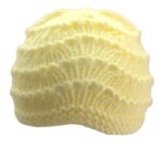 Hand-Knitted Feather and Fan Baby Hat~Lemon~0-3 months