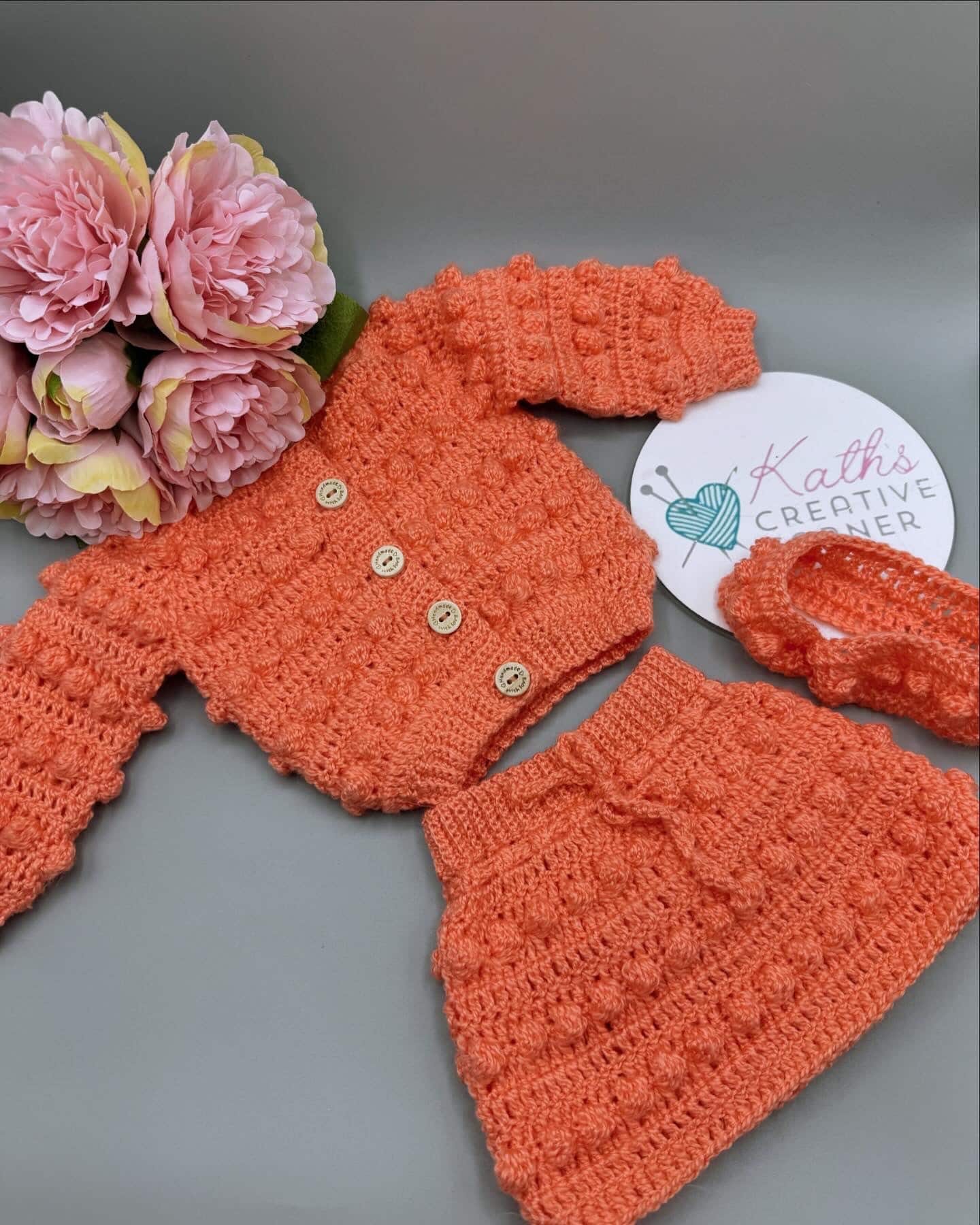 Bobble cardigan, skirt and headband - main product image