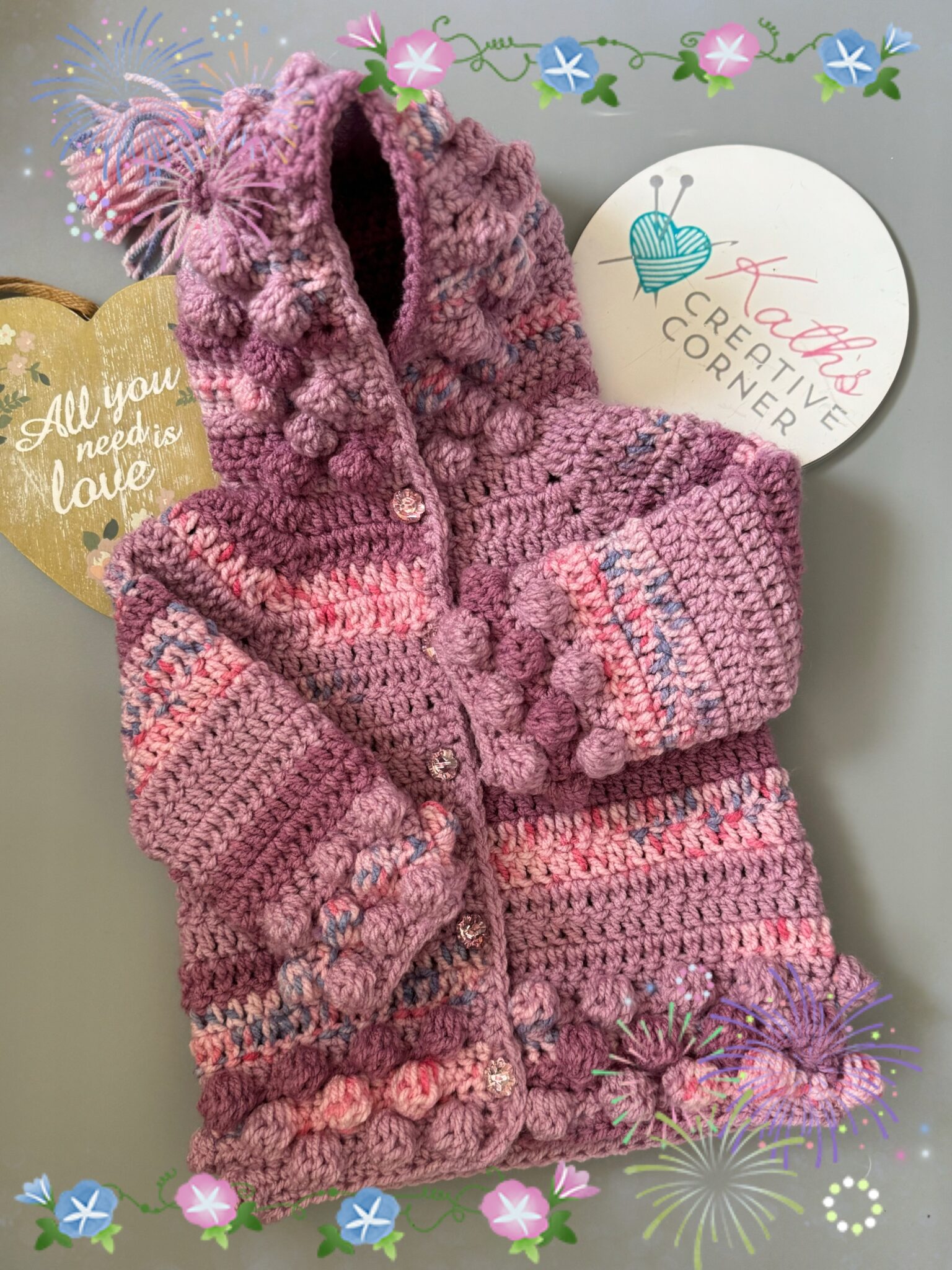Baby Girls Hooded Aran Jacket - main product image
