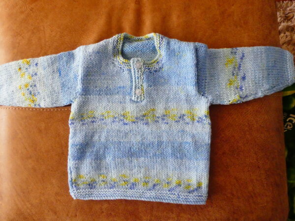 Hand Knitted Multicoloured Front Button Jumper – Size 20″ - main product image
