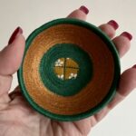 String mustard and green trinket bowl