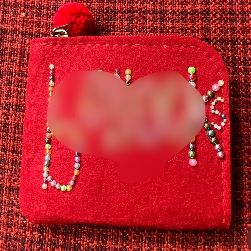 Felt purse embellished with sassy words - main product image