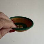 String mustard and green trinket bowl