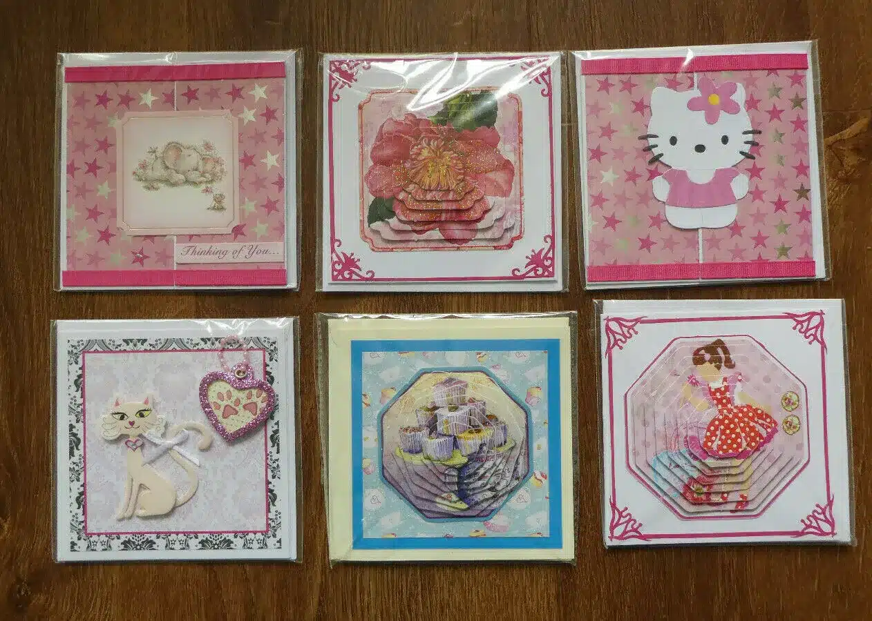Set of 6 Hand Created any occassion cards – Size 4″ x 4″ - main product image