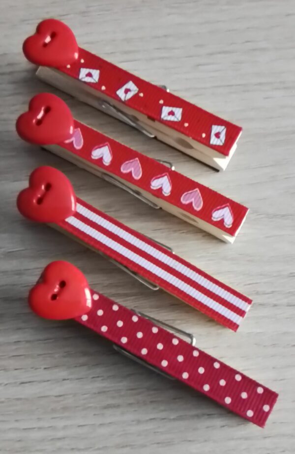 Red Love Hearts Magnetic Pegs, Gift For Couple, Engament Gift, Wedding Gift - product image 3