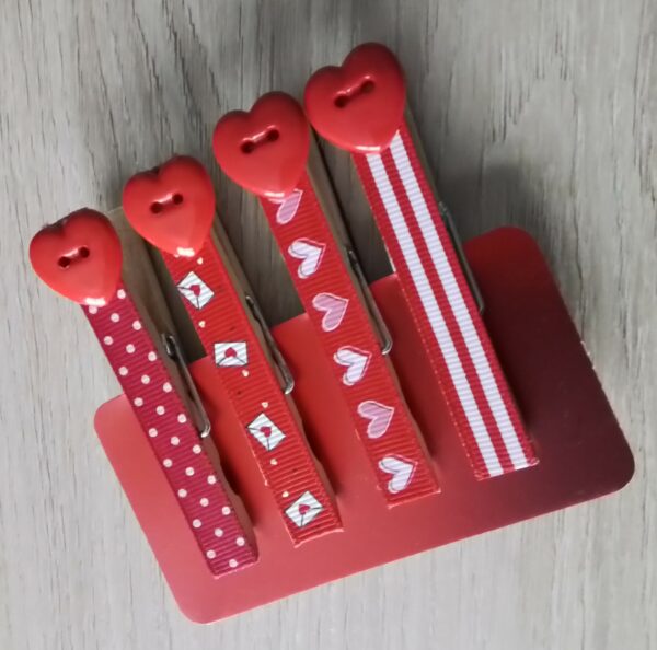 Red Love Hearts Magnetic Pegs, Gift For Couple, Engament Gift, Wedding Gift - main product image