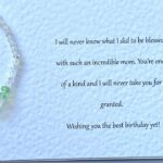 Luxury Personalised Handmade Elastic Bracelet Birthday Card with Envelope, Birthday Gift Card BC007