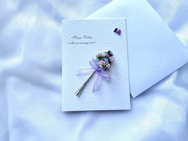 Luxury Personalised Handmade Birthday Card with Envelope, 3D Flower Birthday Card C636 - product image 2