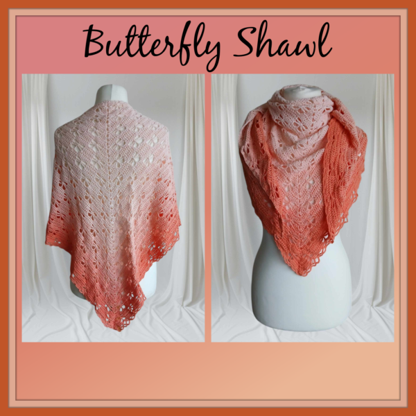 Handmade Crochet Butterfly Shawl - main product image