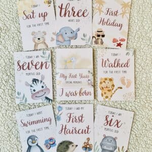 Jungle Safari Baby Milestone Cards - Celebrate Babys 1st Year Moments
