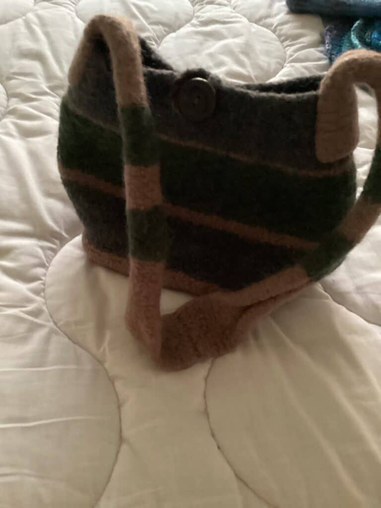 Wool felted shoulder bag