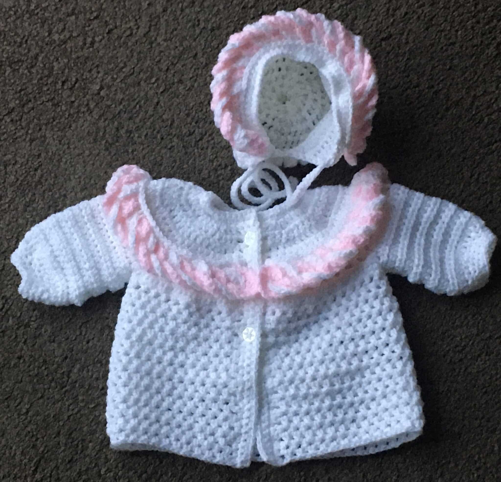 (14). Circle crochet Matinee Set – Made to order - main product image