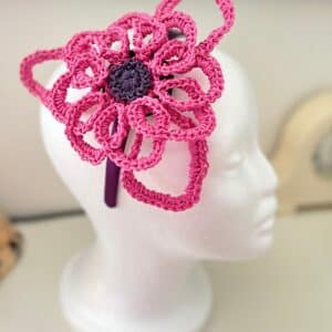 Crochet fascinator headpiece, head band