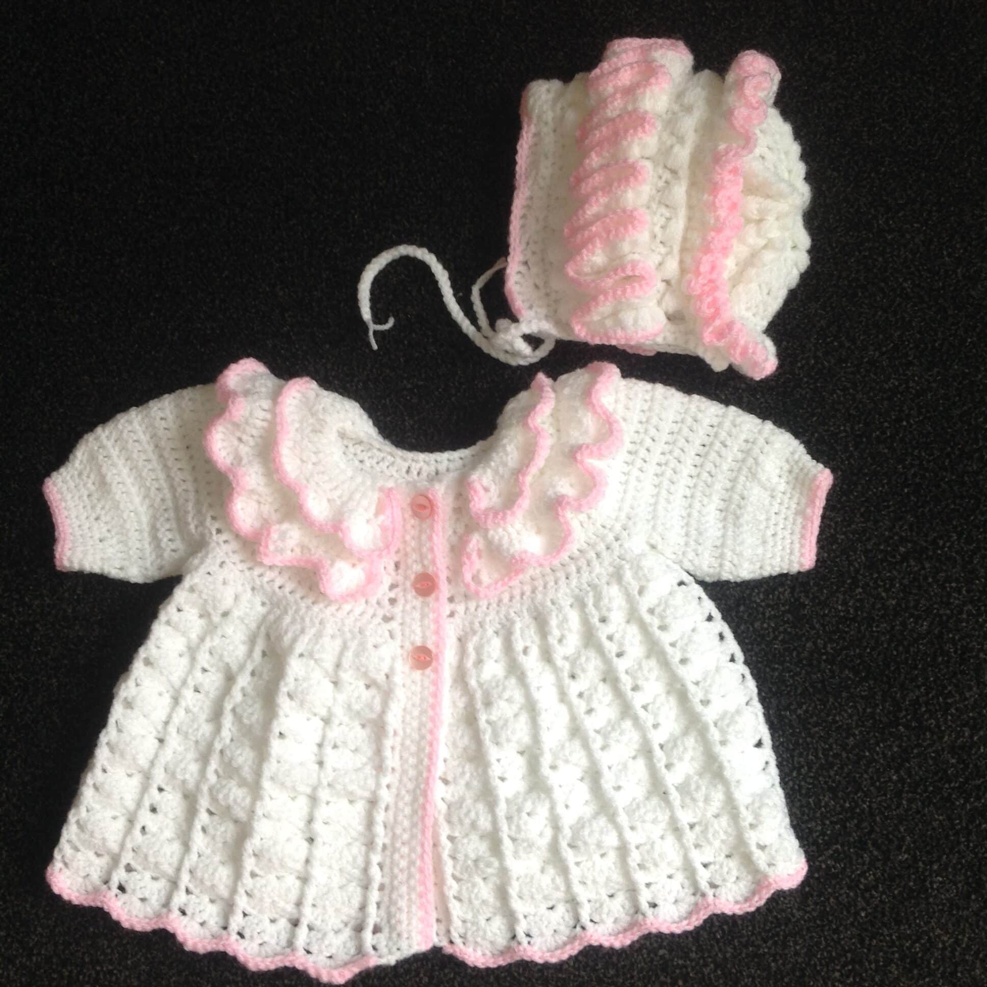 (16) Crochet Girls Matinee Set – Made to order - main product image