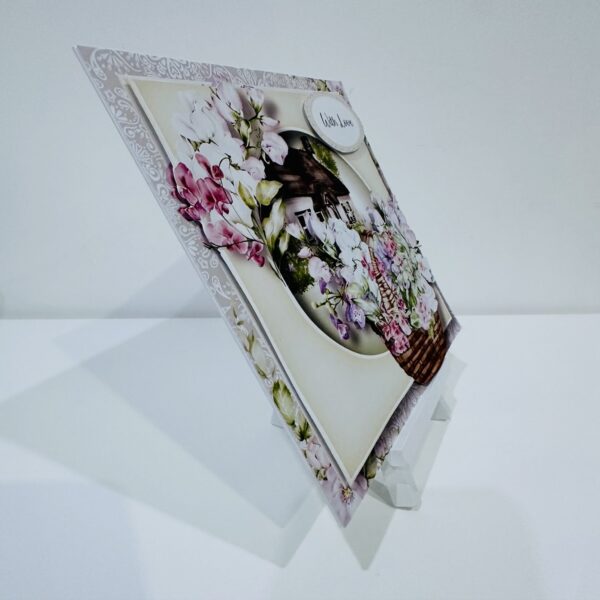 Handcrafted 3D Decoupage Basket of Sweet Peas Birthday | Mothers Day Greeting Card - product image 2