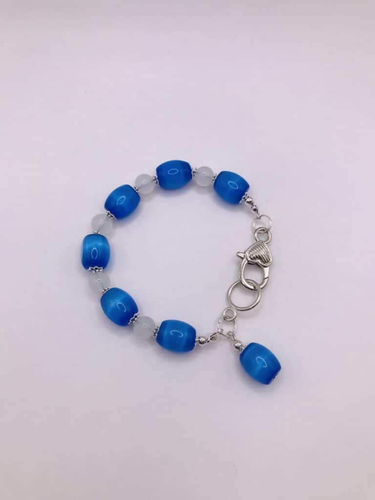 Blue Barrel Cats Eye Jewellery Set