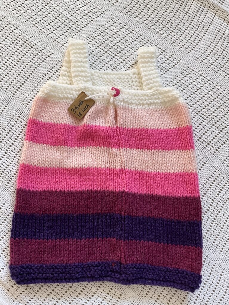 Handknitted 3-6mth (18 inch chest) Cornish Pinafores