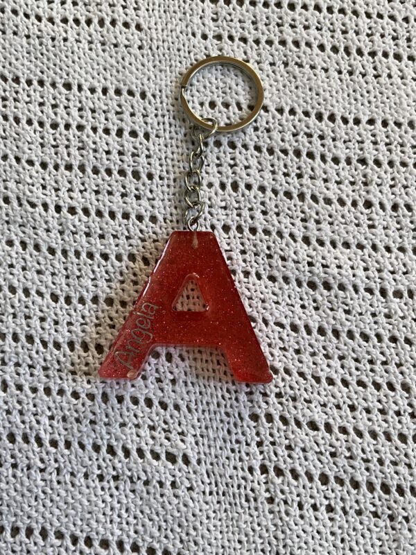 Handmade Resin Art Keyrings (Letter: A) - product image 2