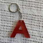 Handmade Resin Art Keyrings (Letter: A)