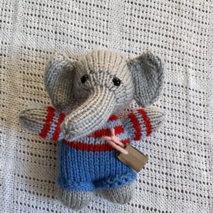Handknitted Baby Boy Elephant toy
