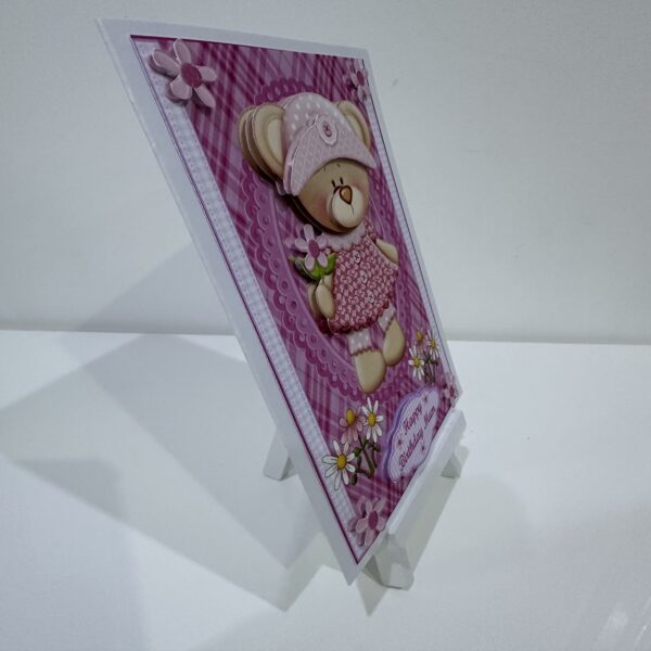 Handmade 3D Decoupage Teddy Bear | Birthday | Mothers Day | Thinking of You Greeting Card - product image 2
