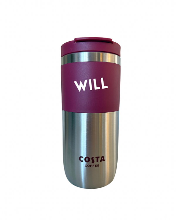 Personalised Costa Coffee Travel Cup – Bold Text - main product image