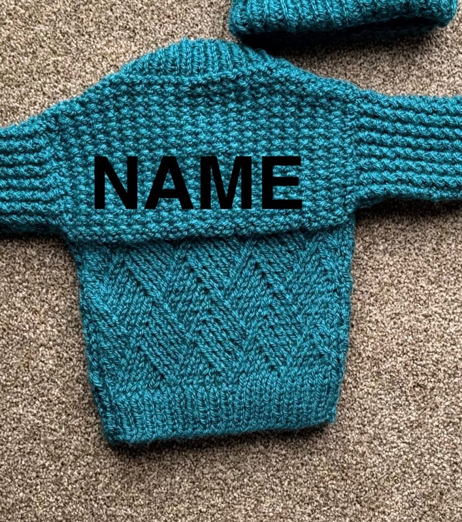 Hand knitted baby cardigan and hat in Teal
