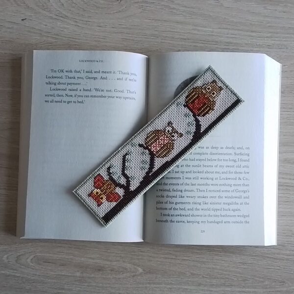 Owl Bookmark, 3 Owls on a Branch, Owl Gift, Owl Lover Gift – Green Border - main product image