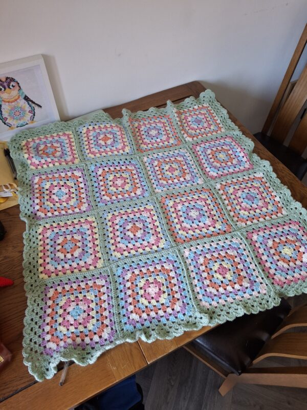 Beautiful Pastel Granny Squares Blanket - product image 2