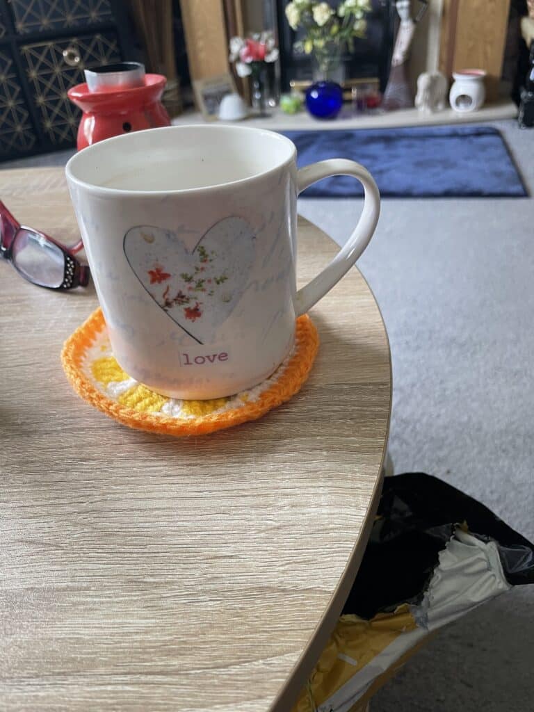 Fruity crochet coasters