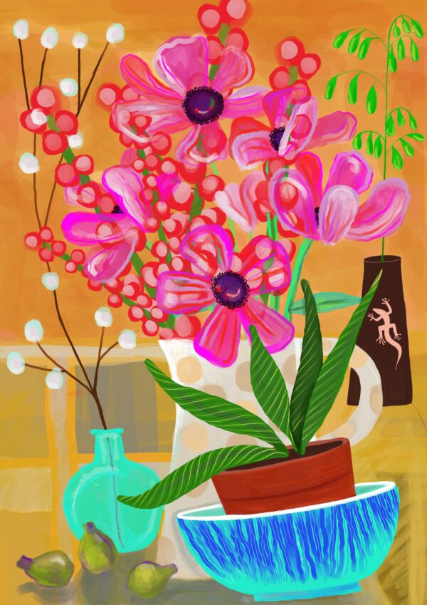 Still Life with flowers and lizard - main product image