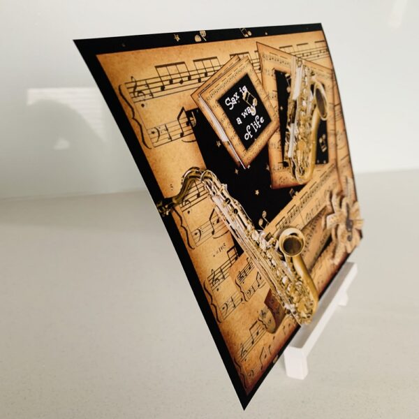 Saxophone Themed Greeting Card – Handcrafted - product image 2