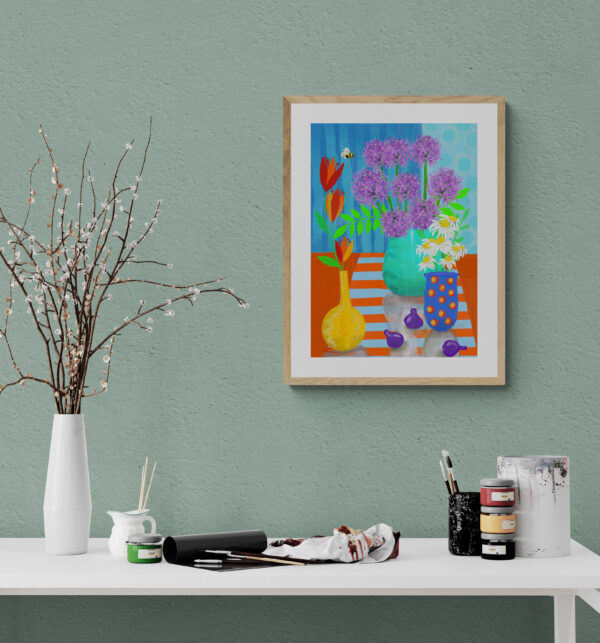 Still Life Art Print – Flowers in vase - product image 2