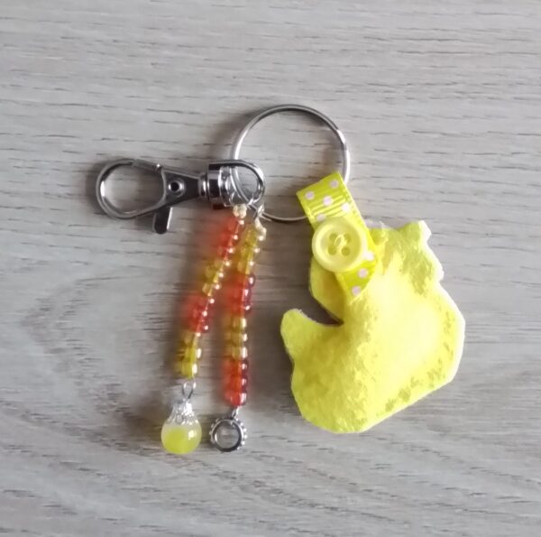 Duck Keyring, Plastic Duck Keyring, Beads Keyring, Duck Bag Charm - product image 3