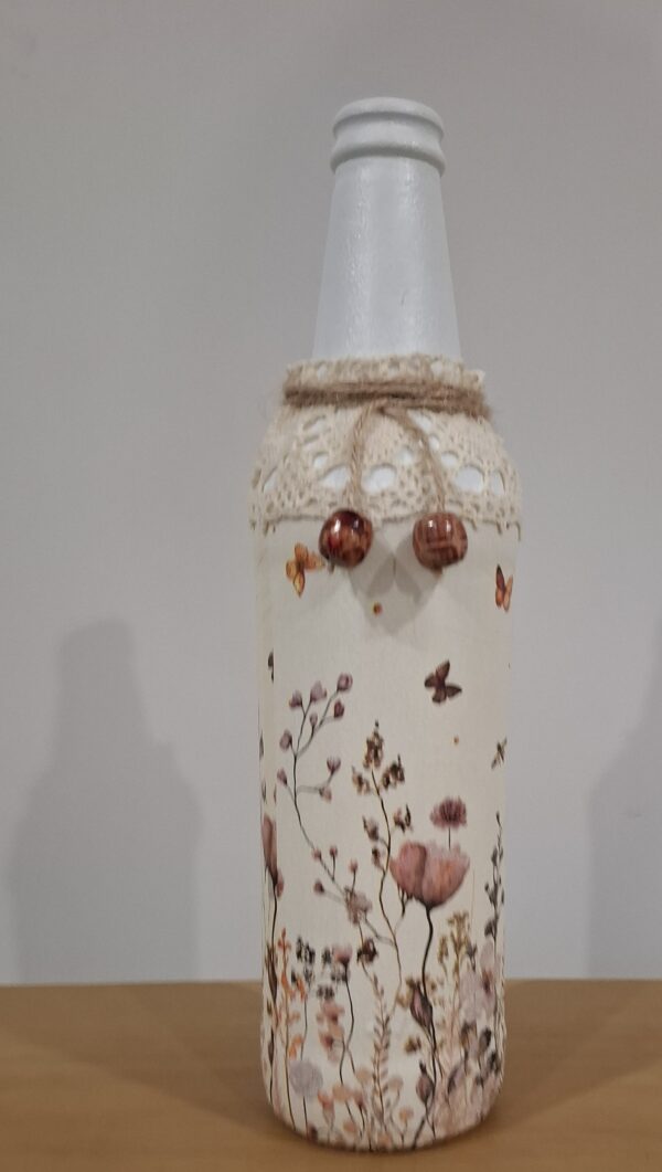 One-of-a-kind Upcycled Decoupaged Decorative Bottle - main product image