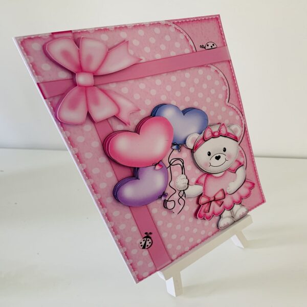 Handcrafted 3D Decoupage Cute Little Girls Greeting Card - product image 2