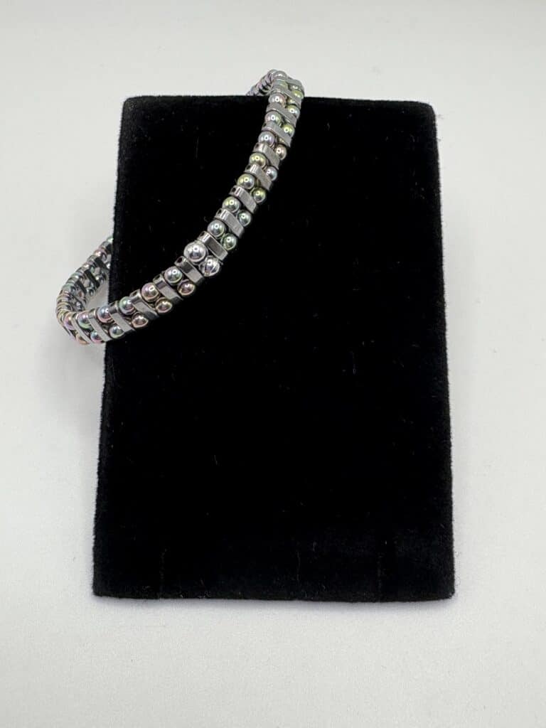 Silver Hematite Stretch Bracelet