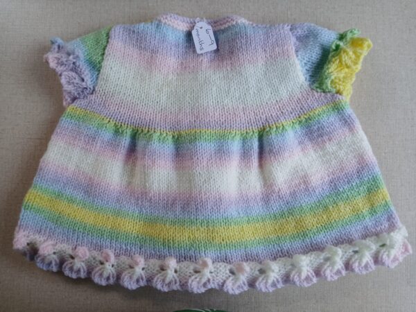 Hand-knitted cap sleeved cardigan. Approx 6 to 9 months. - product image 3