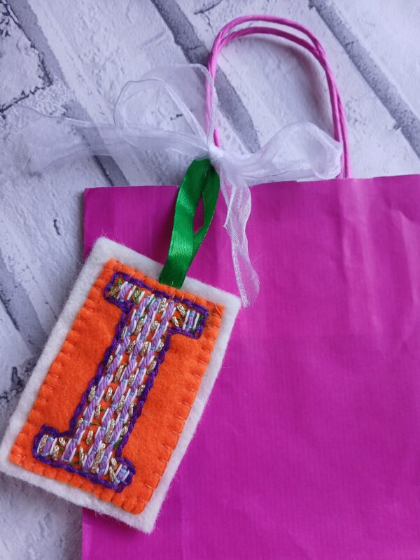 Hand embroidered letter ‘I’ - product image 2