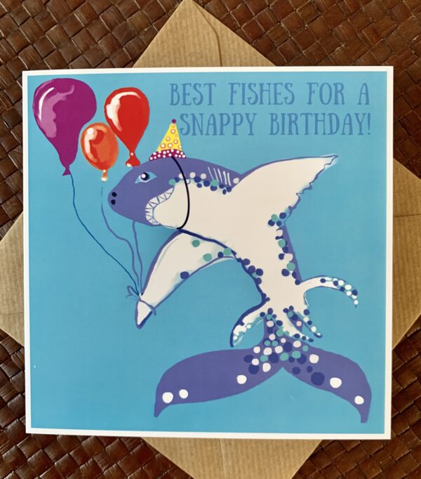 Shark birthday Card ‘Best Fishes for a Snappy Birthday!’ - main product image