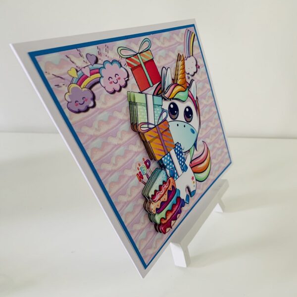 Handcrafted 3D Decoupage Happy Birthday Unicorn Greeting Card - product image 2