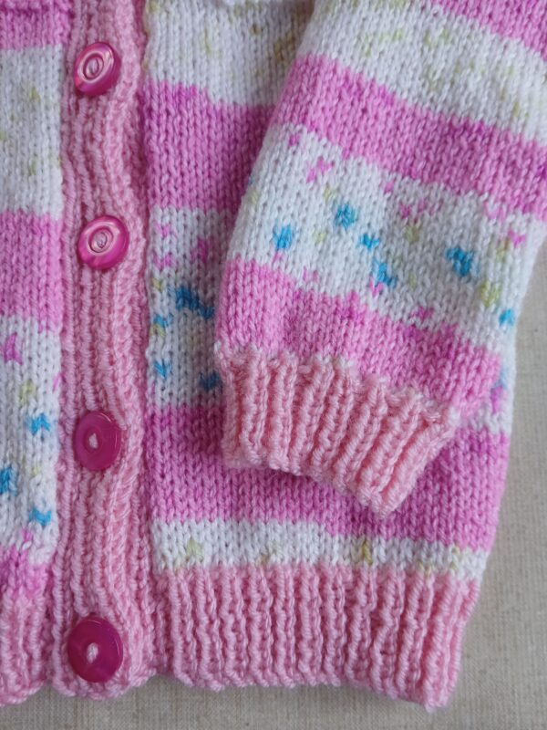Hand-knitted child’s pink cardigan. Approx 2 to 3 yrs - product image 5