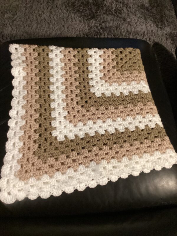 Mocha, Oatmeal and White Baby Blanket - main product image