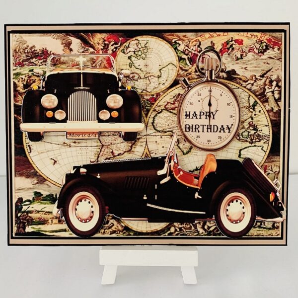 Handcrafted Happy Birthday/Retirement 3d Decoupage Greeting Card 8×6 - main product image