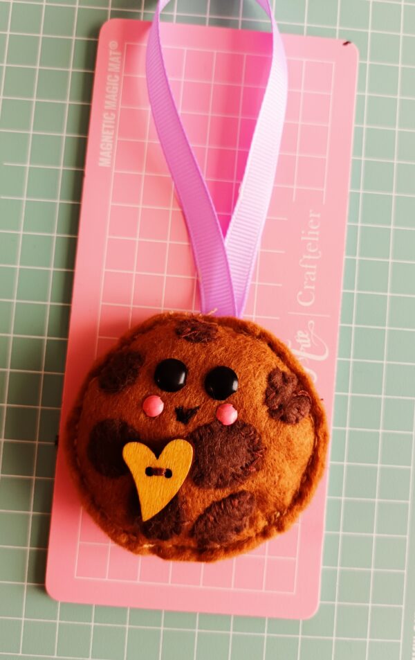 Hand sewn felt chocolate chip decoration - main product image
