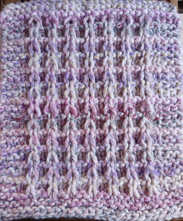 Hand- knitted baby blanket. Approx 21x 18 inches - product image 3